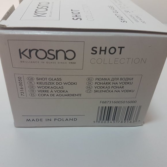 Krosno - Set of 6 clear shot glasses - Barware Drinkware Kitchen Dining Glass - Picture 7 of 10